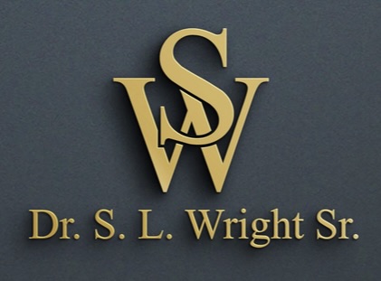 Gold logo with initials S, W, and S above the name Dr. S. L. Wright Sr.
