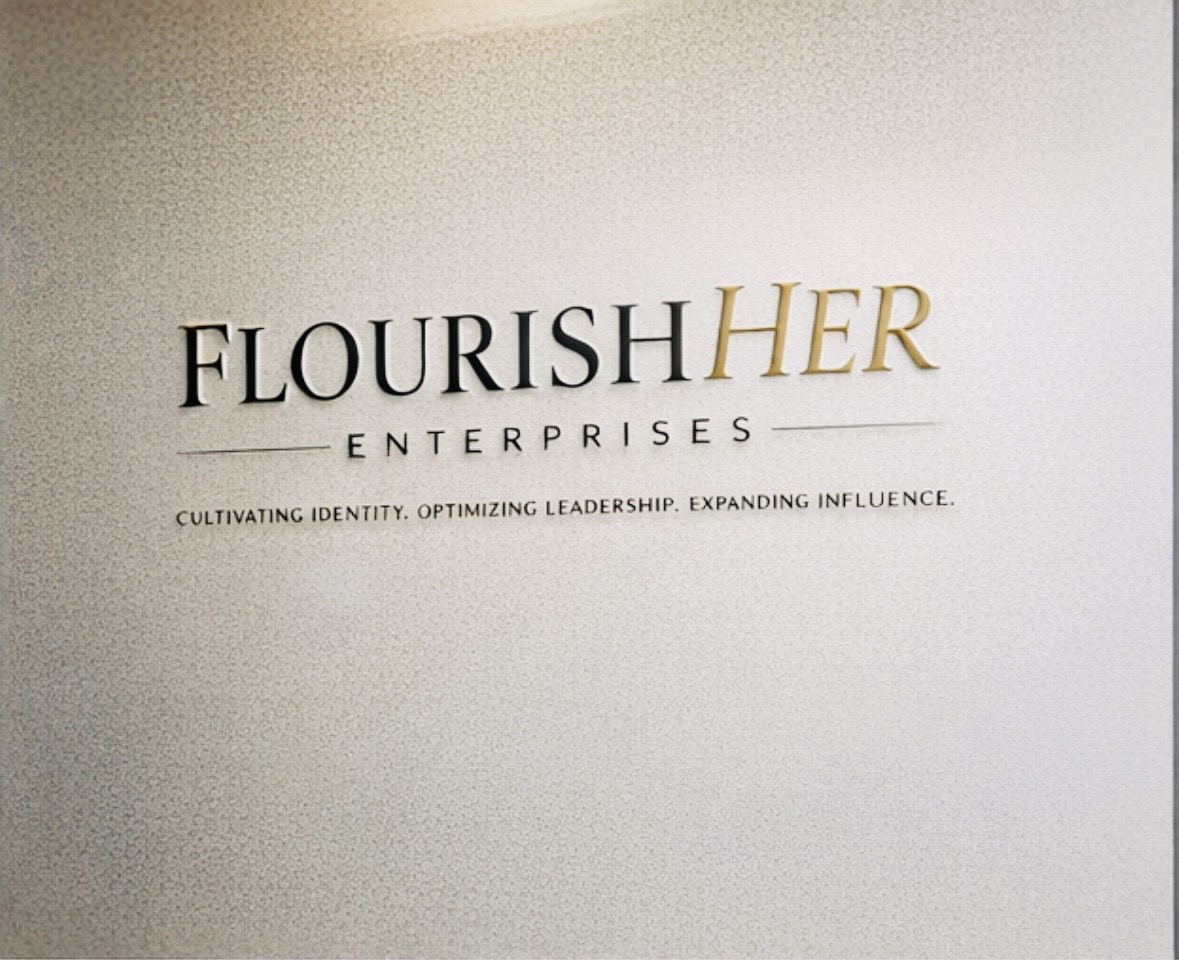 Company logo with the words 'FLOURISH HER ENTERPRISES' and tagline below.