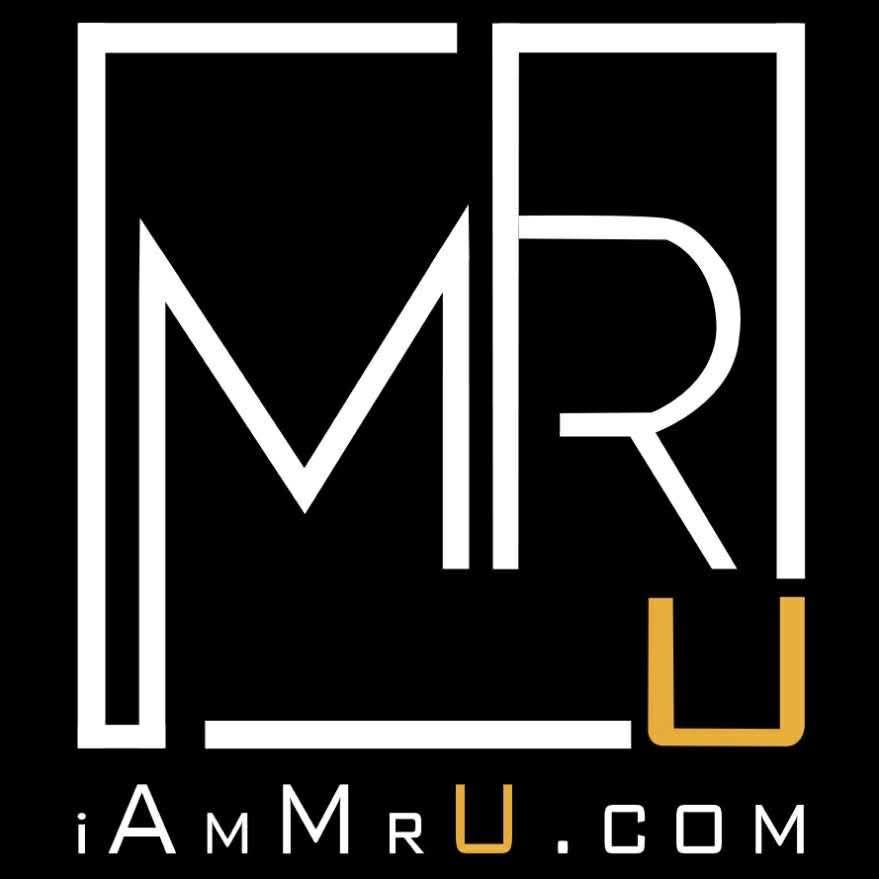 Logo with the letters M, R, and U in a square outline, with the website 'iAMMRU.COM' below, on a black background.