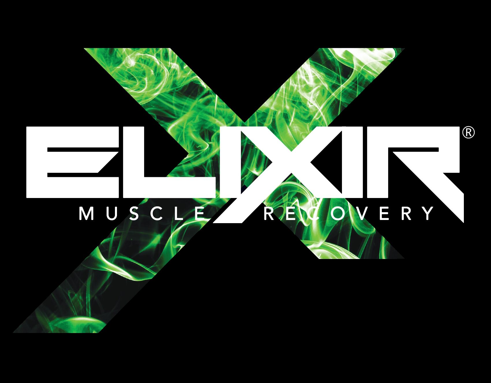 Logo with green smoke design, white text reads 'ELIMX' and 'Muscle Recovery' on black background.