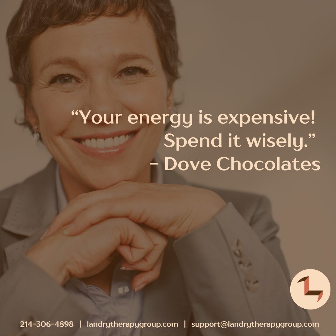 Smiling woman with short hair, resting chin on hand, quote about energy and wisdom, Dove Chocolates attribution.
