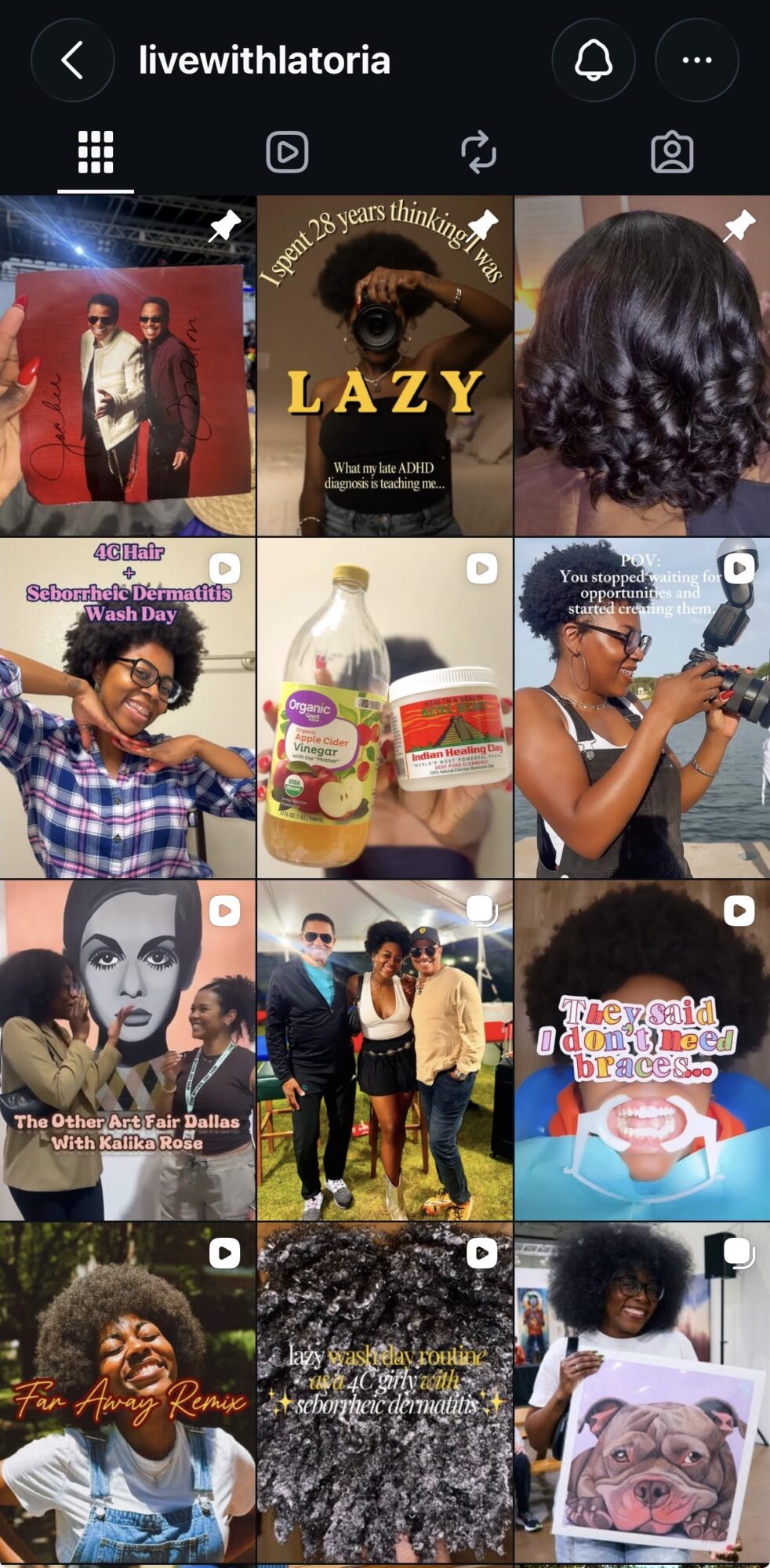 Collage of various people, animals, and objects, including a woman with curly hair, a person with a camera, and a group outdoors.