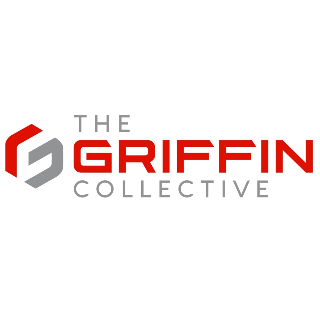 Logo with red and gray geometric shapes and text reading 'The Griffin Collective'.