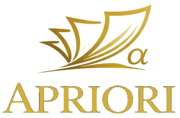 Gold logo with stylized wings and Greek letter alpha, and the word 'APRIORI' below.