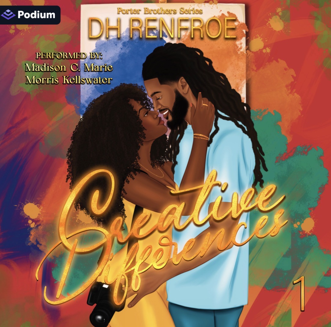Two women embrace, smiling at each other, with colorful abstract background and text reading 'Creative Influence' and 'DH Renfroe'.