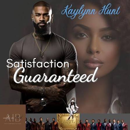 A man with a beard and tattoos stands with crossed arms, and a woman with curly hair is in the background. Text reads 'Kaylynn Hunt Satisfaction Guaranteed'.