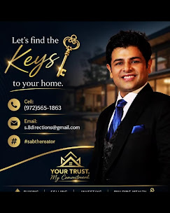 Business card with a smiling man in a suit, contact info, and a house logo, promoting home key services.