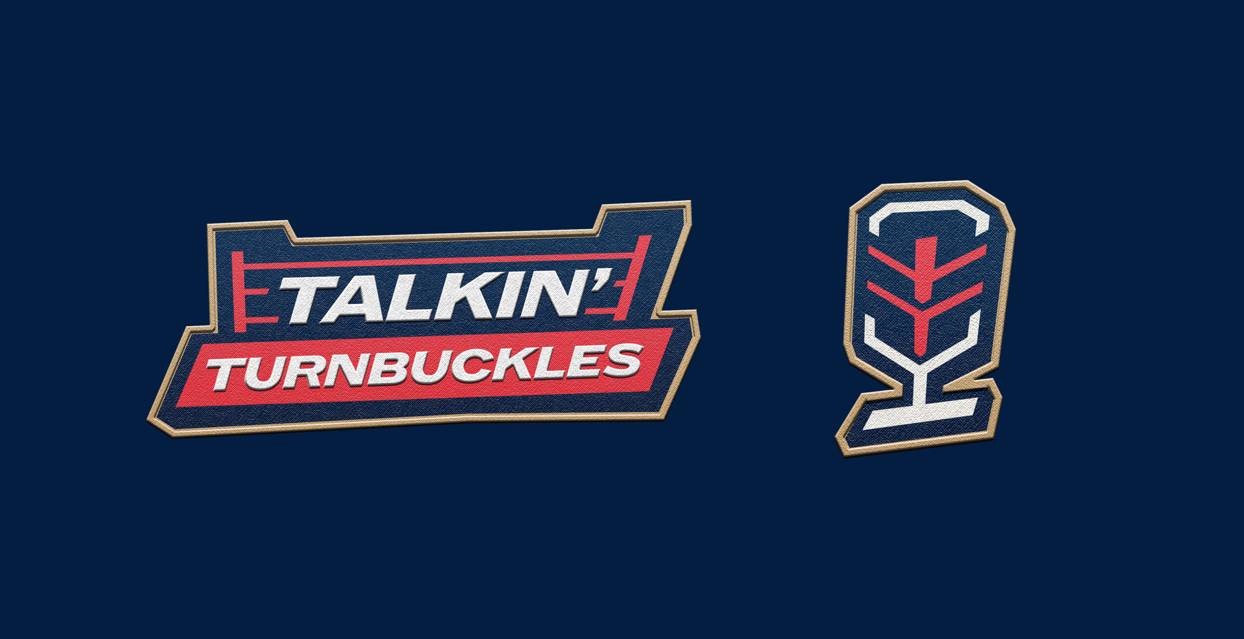 Logo with text 'TALKIN' TURNBUCKLES' and a stylized microphone icon on a dark background.